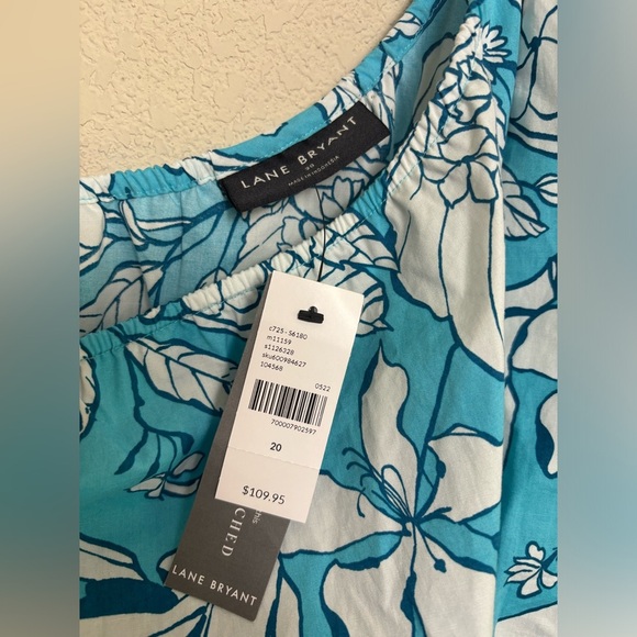 NWT Lane Bryant Moana Tropical Floral One Shoulder Pocketed Midi Dress 20 - Picture 6 of 10